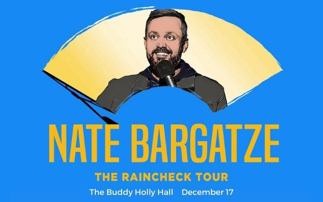 Nate Bargatze: The Raincheck Tour December 17th Buddy Holly Hall